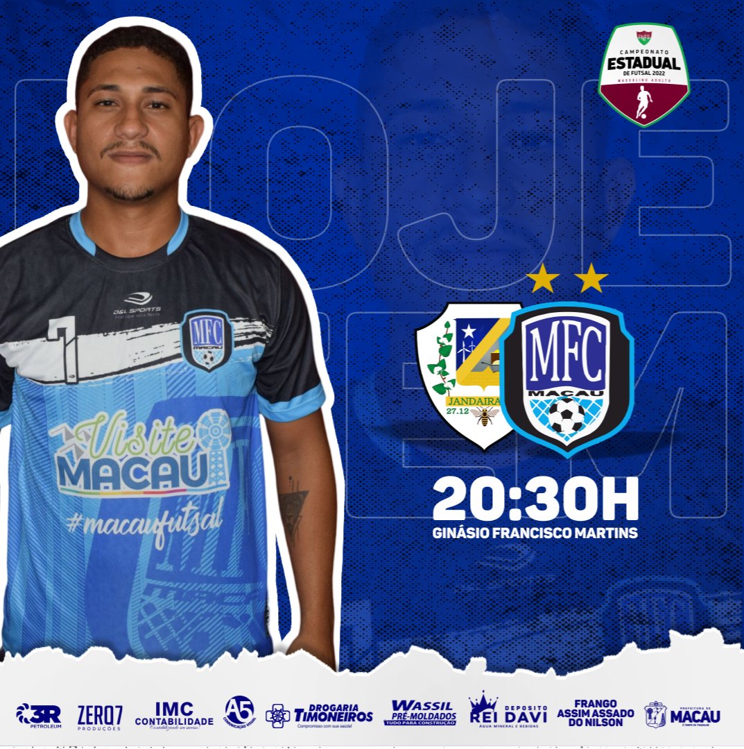 MacauFC's tweet photo. Hoje tem Macau Futsal!
Equipe salineira fará seu segundo jogo pelo estadual @fnfsoficial, hoje às 20:30 contra equipe do Jandaira.
#MacauFC #MacaFutsal #TimeSalineiro #VaiMacau #EstadualFNFS https://t.co/oUWcKv1EOI