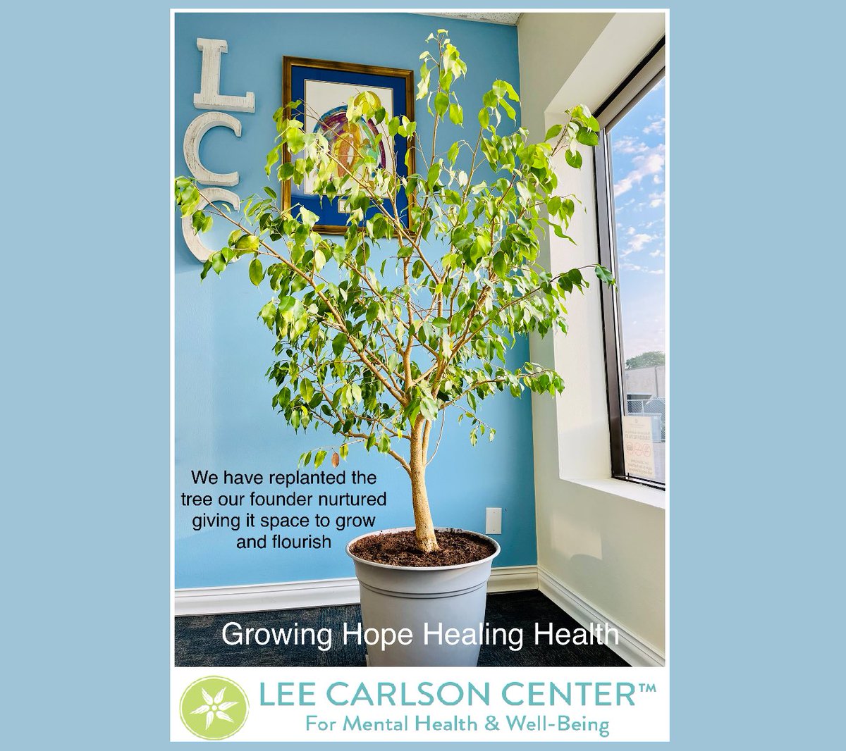 <a href="/LeeCarlsonCent/">Lee Carlson Center</a> is growing hope healing health call 763-780-3036 leecarlsoncenter.org #mentalhealth support