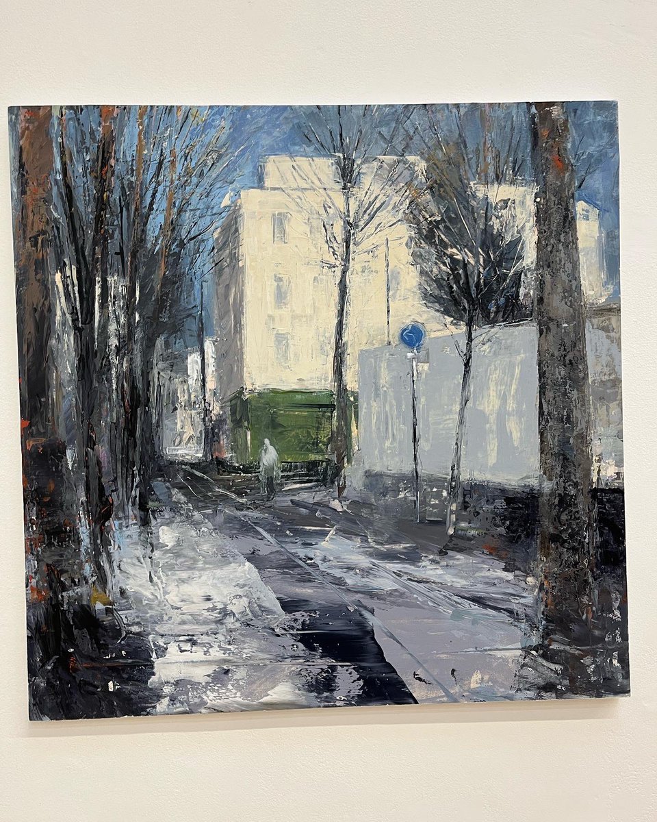 DunleavyBernard's tweet photo. There’s much to admire in the painterly seascapes and river scenes by Donald Teskey hanging in his knockout show - Decade - at the RHA. But my favourites were these filthy streets of Paris: they’re as dirty as a Frenchman. #DonaldTeskey #RHA @Donald_Teskey @RHAGallery https://t.co/nJvdmgOBah