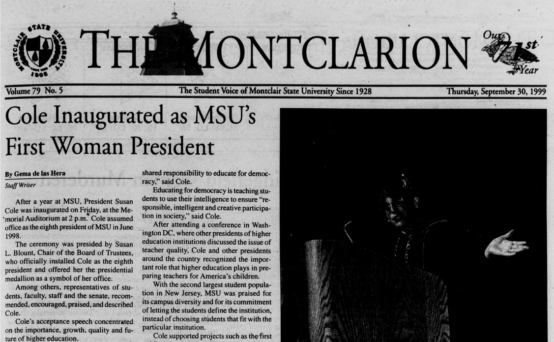 montclair_lib's tweet photo. DYK that you can find out how past presidents wer inaugurated at @montclairstateu? Check out @TheMontclarion in the #SpragueLibraryArchives! https://t.co/zkWSAEFGAh