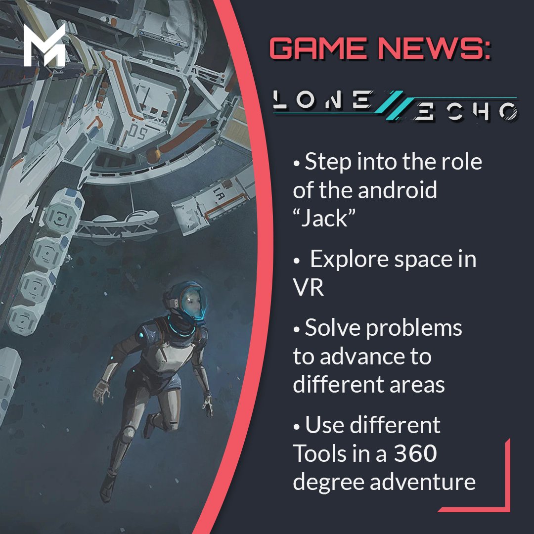 StudioMerkas's tweet photo. The game "Lone Echo 2" offers an immersive VR experience in space!

Using VR technologies the game gives you a very dynamic feel of navigating through space.

_
#gamesnews #vrgames #vrgame #vr #puzzlegame #puzzlegames #escaperoom #spaceadventure #space #loneecho2 https://t.co/3z3k4cmR5M