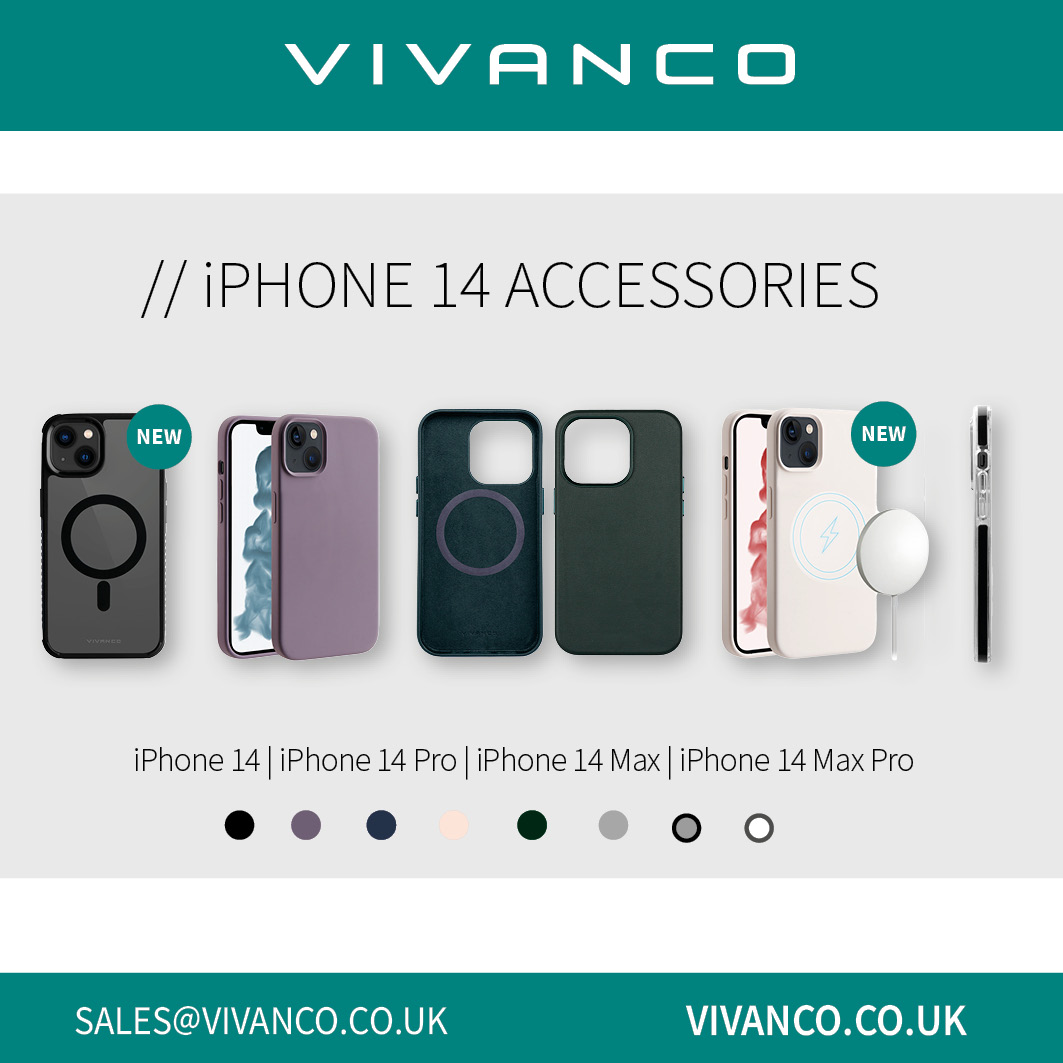 VivancoUk's tweet photo. Introducing Vivanco’s one-stop premium range of beautifully designed and engineered smartphone accessories for the new Apple iPhone 14 series now available for pre-order.

For more information, please contact sales@vivanco.co.uk

#vivanco #apple #iphone14 #mobileaccessories https://t.co/QvfWySnWmY