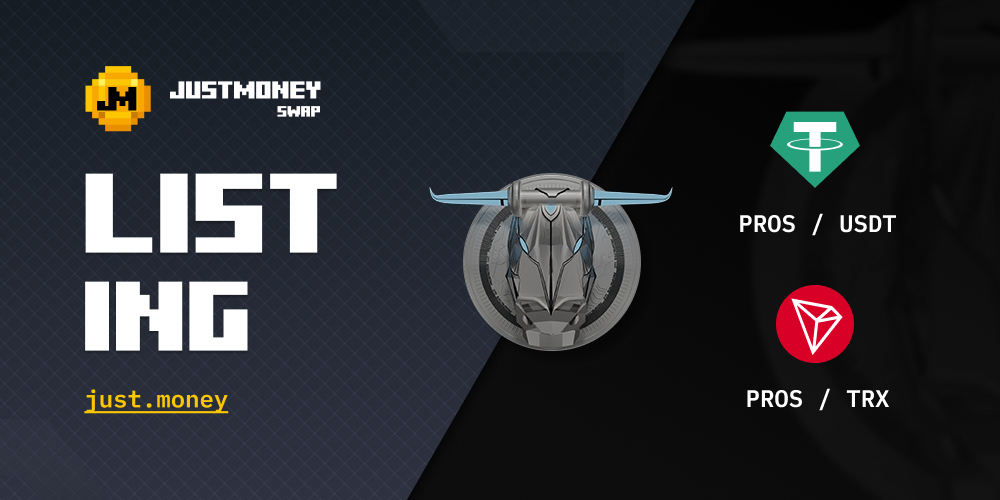 JustMoneyIO's tweet photo. We are excited to announce that we have listed Prospective’s $PROS token paired with #USDT and #TRX on #JustMoney🔥

@Prosventure is a practical Web3 ecosystem that supports those that create, work, and play in the digital world. 
Learn more about them on https://t.co/ncEiBtomPj! https://t.co/uT7CHhlI4o