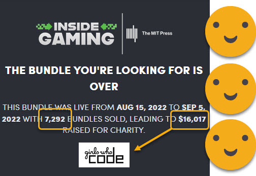 mitpress's tweet photo. Thank you to everyone who supported our recent #InsideGaming @humble bundle. With your generous support, we raised over $16,000 in support of @GirlsWhoCode's  mission to close the gender gap in STEM fields. 

Read more: https://t.co/VLYBmnaU7D https://t.co/CbCg8nKSgr