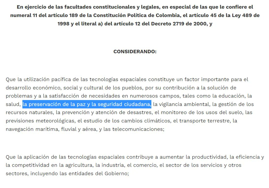 nspacesco's tweet photo. @MauricioLizcano Qué pasa con el desarrollo espacial para Colombia? En decreto NO aparece misión Vicepresidenta @FranciaMarquezM liderar comisión del espacio. Construir equidad para la paz lo requiere. Funciones @ViceColombia en decreto 2442 de 2006 lo contemplan
Qué pasó? https://t.co/DynX7NlbBb