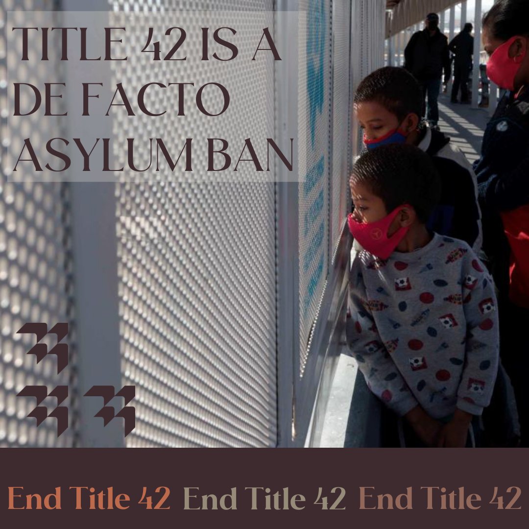 humanrights1st's tweet photo. Let’s call #Title42 what it is: a de facto asylum ban. 

We must #RestoreWelcome and allow those needing safety the right to seek refuge in the U.S. https://t.co/0lV9CtdNZo