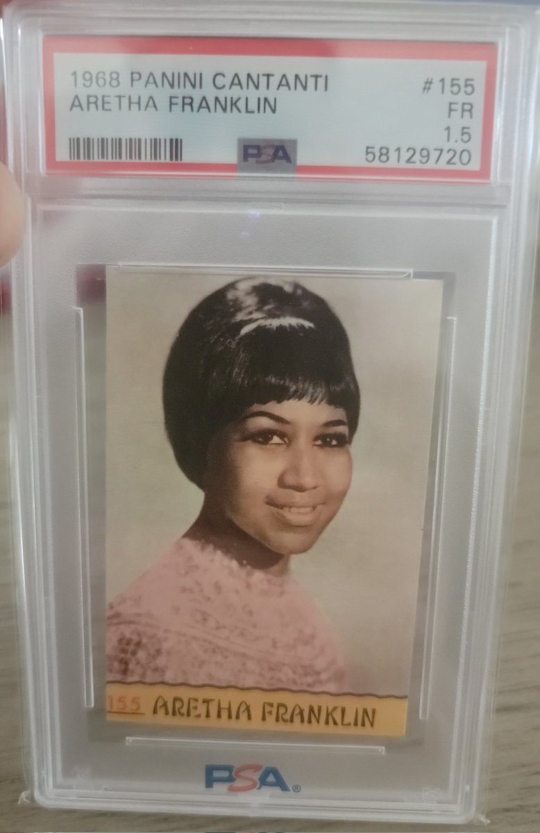 BBaddBreaks's tweet photo. @jcutlersburner 1968 Panini Cantanti
Aretha Franklin True Rookie
Pop 13 Total
$275 shipped BMWT https://t.co/J5eb8i6bl6