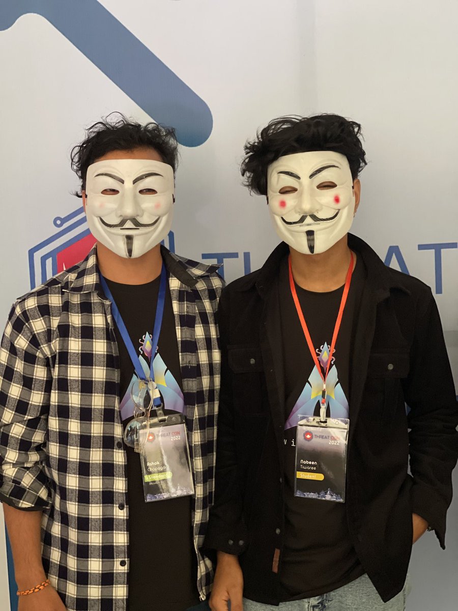 pwnwriter's tweet photo. Had fun at @THREAT_CON with pro @Ashokcpg and @kn1ght_yagami 😇❤️ https://t.co/NBijblIRsZ