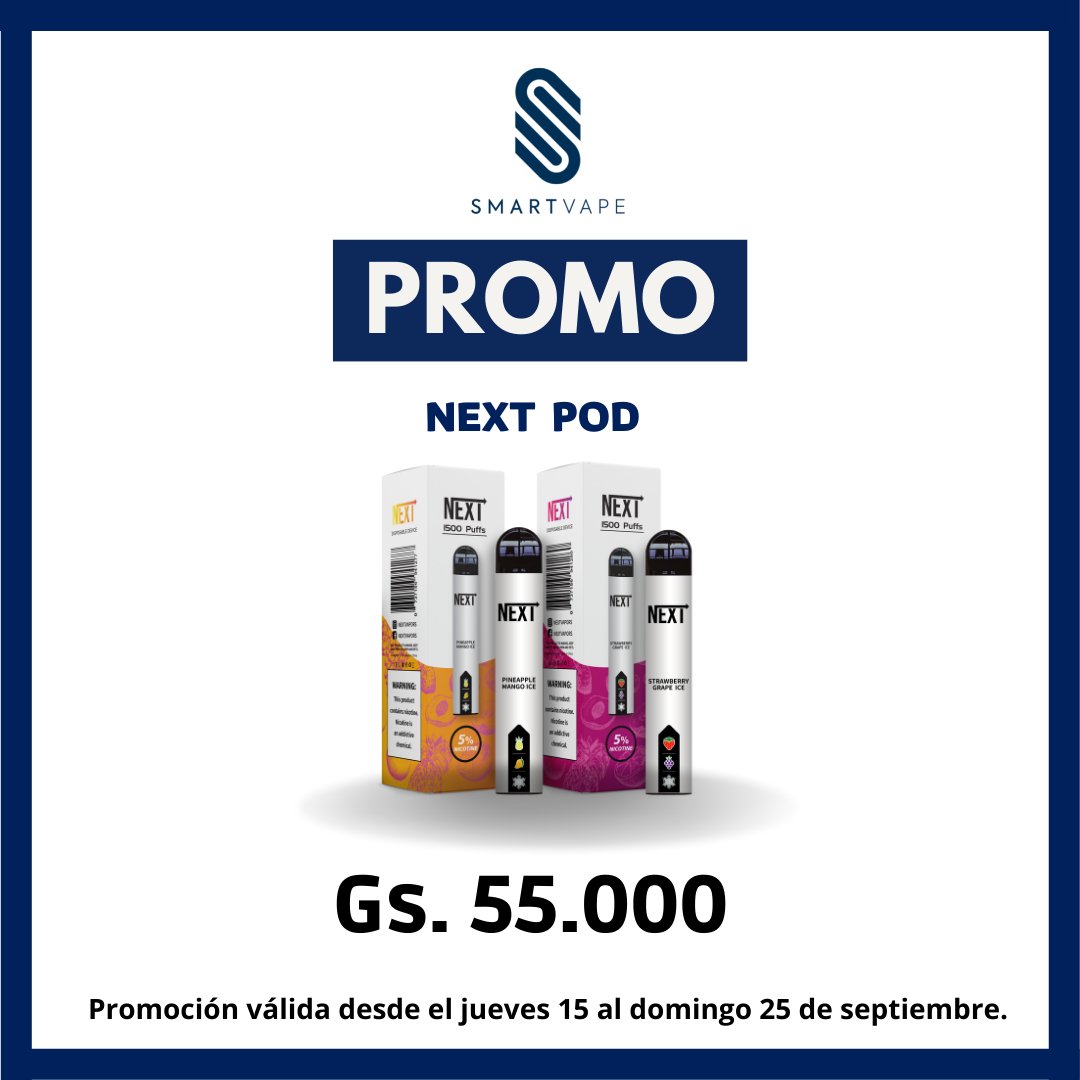 vapourfirepy's tweet photo. ¡Pedí tus NEXT PODS 1500 PUFFS! 💥💥💥 https://t.co/gDaPnZpBz5