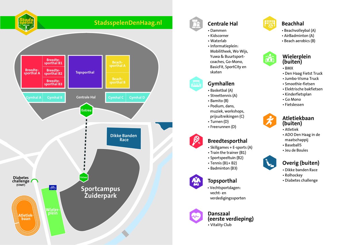 StadsspelenDH's tweet photo. Bekijk snel het programma &amp; plattegrond van dit weekend! 🤩 Zien we jou daar?!

#stadsspelen #denhaag #sportcampus #zuiderpark https://t.co/sZu9fNbDS3