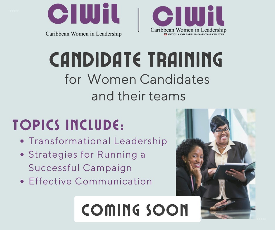 As part of CIWiL's support of women in politics and leadership, the CIWiL Antigua &amp; Barbuda National Chapter will be hosting a one day training workshop for women.

Register today using this link: survey.zohopublic.com/zs/ZdCsZm

Follow us on social media for more information.