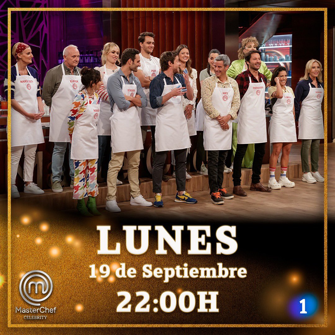 ¡Cocinas preparadas! El próximo LUNES, 19 de septiembre, vuelve #MCCelebrity a las 22.00H a <a href="/La1_tve/">La 1</a> 💙 rtve.es/masterchef