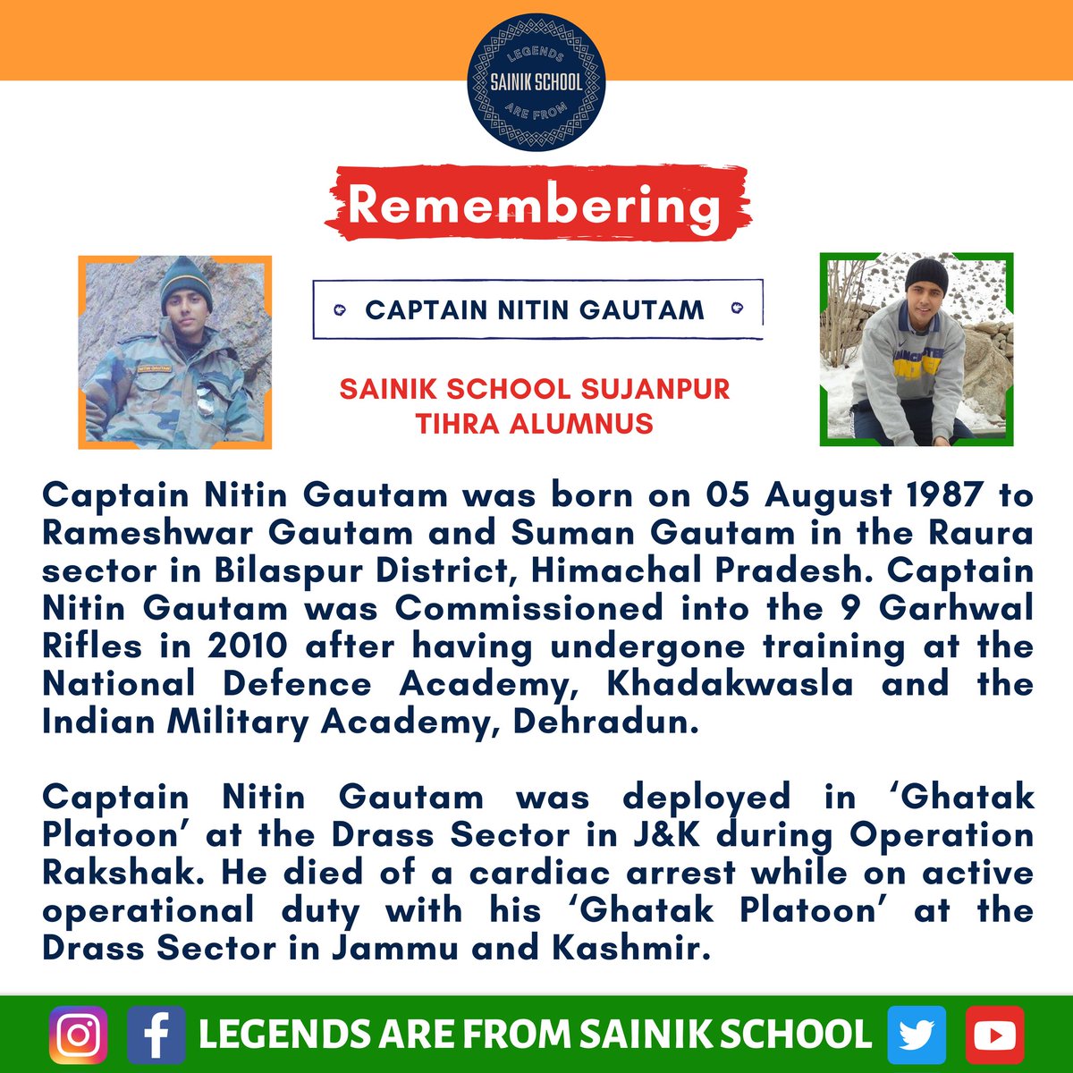 S_S_Legends's tweet photo. Captain Nitin Gautam https://t.co/IieLcDzpNa