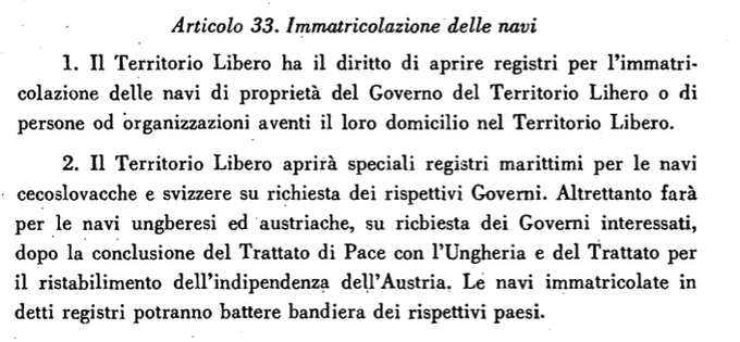 TriesteLibera's tweet photo. #UNTS49: Il #TerritorioLibero aprirà speciali registri marittimi per le navi [di #Cechia, #Slovacchia e #Svizzera] su richiesta dei rispettivi Governi. Altrettanto farà per le navi [di #Austria e #Ungheria] su richiesta dei Governi interessati. 🇨🇿🇸🇰🇨🇭🇦🇹🇭🇺#IniziativadeiTreMari https://t.co/eyjerOKPA8
