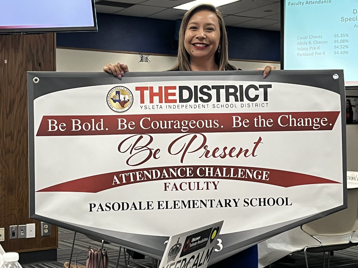 Congratulations to @PASESYISD and @YsletaMS for winning the Faculty Attendance Challenge for August! Thank you for #BeingPresent for kids! #BOWUP