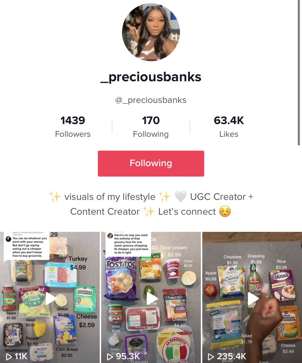 _PreciousBanks's tweet photo. In the past 3 days I gained 400 followers and almost 400k views from my last 3 TikToks. Is food content my niche? 

#ugc #contentcreators #Foodie #ugccreators #ugccommunity https://t.co/KdmIyJjPkm