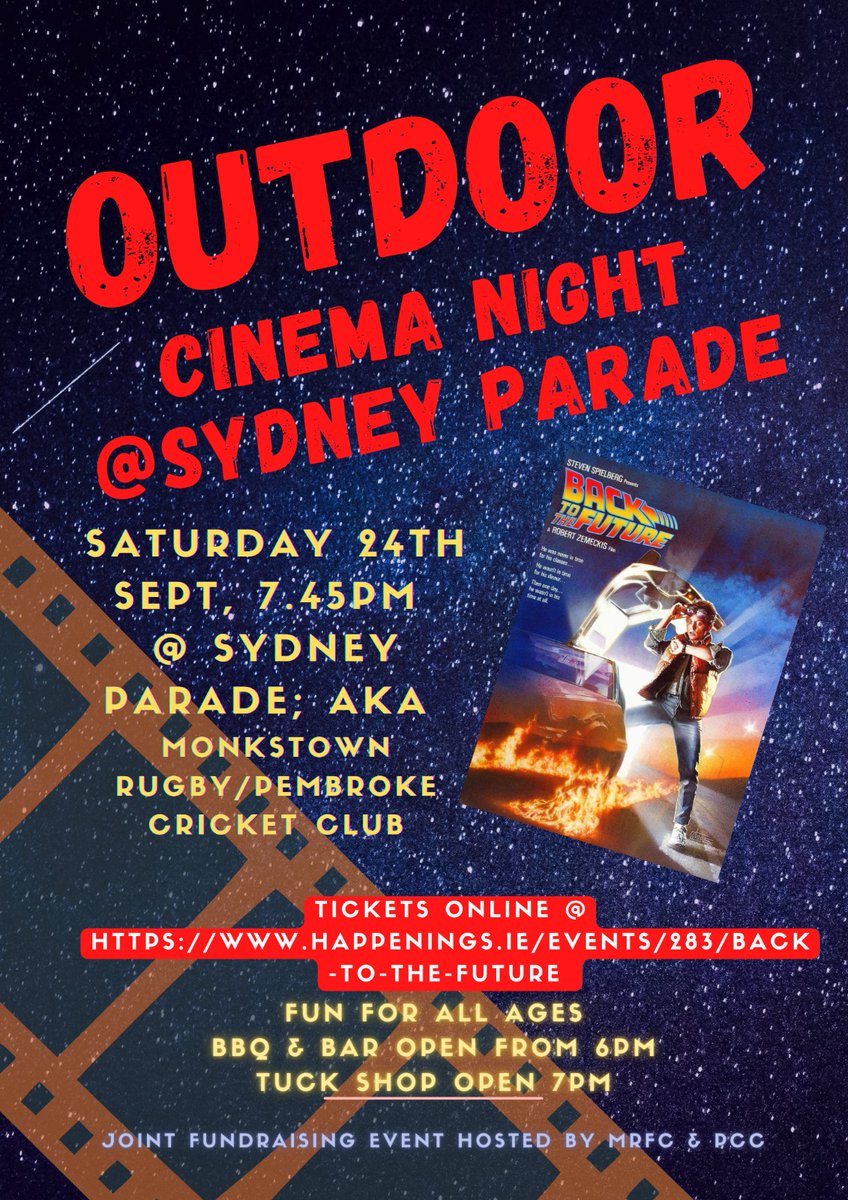 pembrokecricket's tweet photo. 🎥 Outdoor Cinema 🎥

Book your tickets for the outdoor cinema in the club on Sat, Sept 24 🗓

It will be a fun night for all ages 👨‍👩‍👧‍👦 Bar and bbq 🍻🌭 from 6pm and tuck shop open from 7pm 🍿🍭 

Tickets available at 
https://t.co/EX3RKpdyzS… https://t.co/D4o6vBlqrs