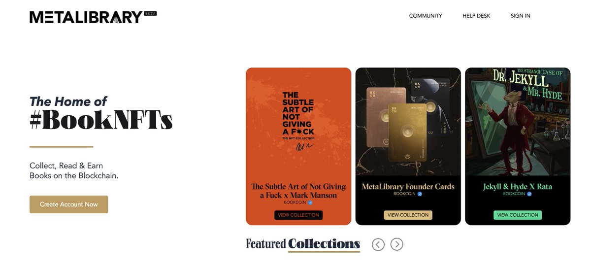 The #MetaLibrary (BETA)—  the home of #BookNFTs —is live!

Collect, Read &amp; Earn Books on the Blockchain.
Create an account today @ MetaLibrary.com!

Many more features &amp; fun to come post-beta, but get in early &amp; enjoy reading in #web3.
