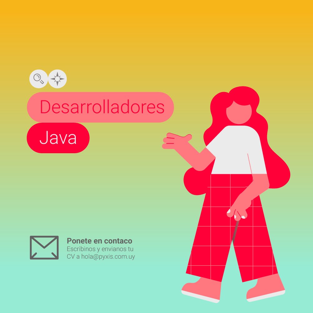 Pyxisportal's tweet photo. #Hiring Desarrollador Java
Queremos que formes parte del equipo de #PyxisDev 🙌🏻
Si sos #desarrollador #java y te interesa sumarte a un importante cliente a nivel nacional, esta oportunidad es para vos 😊
#careers #jobopportunity #javaspring #apis #work https://t.co/M0eA9CtOwf
