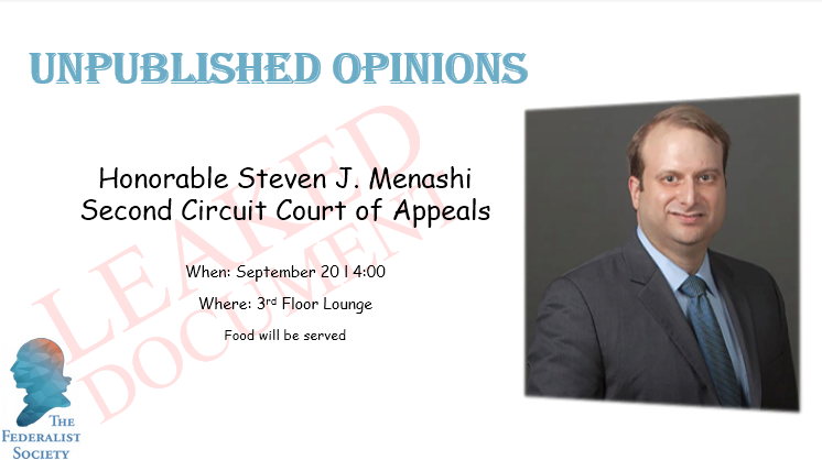 CardozoFedSoc's tweet photo. Super exciting event coming up next Tuesday, September 20th with Judge Menashi! https://t.co/I9e4QJMP0x