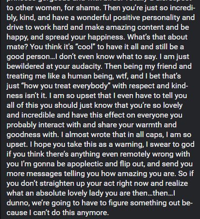 I am a one woman show (all my accounts are run by ME &amp; me alone)&mdash;my fans &amp; messages like these make it