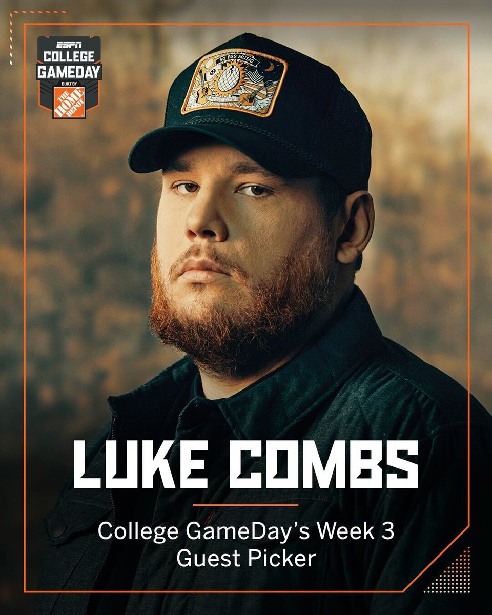 CollegeGameDay's tweet photo. We’re hyped for this one 👏 👏

North Carolina native @lukecombs is our guest picker at App State! @AppState_FB https://t.co/Og3t4csA0p