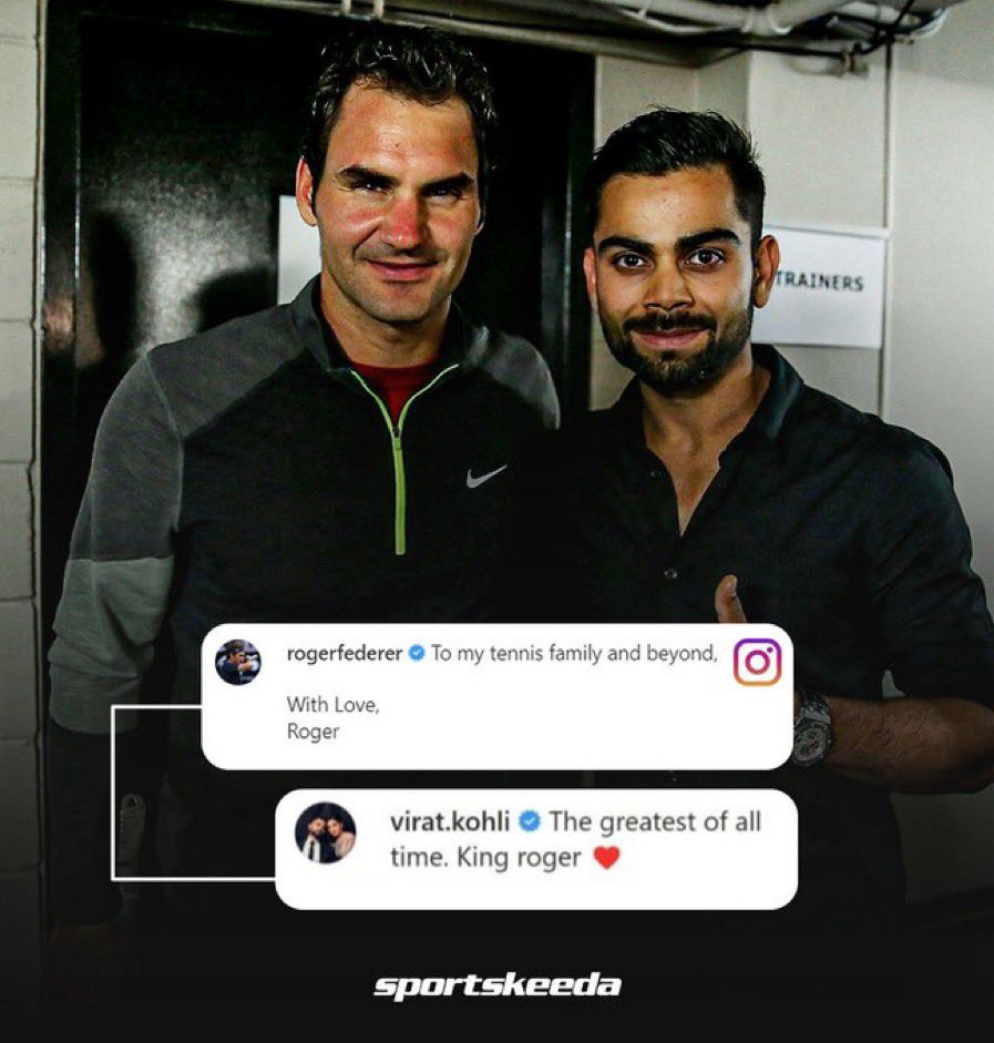 Sportskeeda's tweet photo. Virat Kohli pays his tribute to Roger Federer 🐐👑

#rodgerfederer #viratkohli #cricket #tennis https://t.co/6p55He0NpV