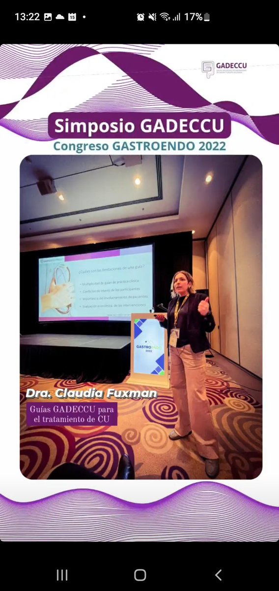 #SimposioGadeccu
La Dra. Claudia Fuxman nos cuenta sobre las Guías GADECCU para el tratamiento de CU.

GASTROENDO 2022 - Mendoza
<a href="/sage_gastro/">SAGE</a> <a href="/FAGEgastro/">Federación Argentina de Gastroenterología ( FAGE)</a>