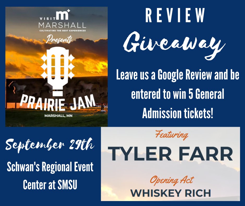 MThomasDDS's tweet photo. It is time for a GIVEAWAY!  Give us a google review from now until September 16th at 12:00 PM to be entered to win 5 tickets to Prairie Jam! https://t.co/hMT0iLQG8B