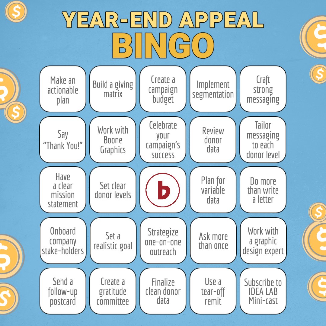 BooneGraphics's tweet image. Will your organization win Year-End Appeal Bingo and be entered into a raffle to receive two tickets to see Suzanne Vega at Lobero Theatre on 9/28?! DM us if your org already got a bingo and we'll enter you to win!