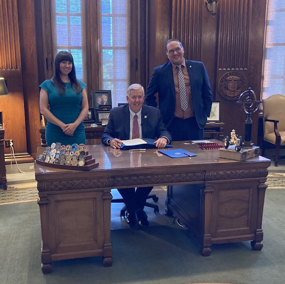 RobertESauls's tweet photo. Rep Ashley Aune and I are the only two legislators in the House who identify as Hispanic. On July 1, Gov. Parson signed my bill recognizing Hispanic Heritage month. I believe diversity makes us stronger, and I am honored to be just a small part of the state's recognition of that. https://t.co/8PeNEFoM2z