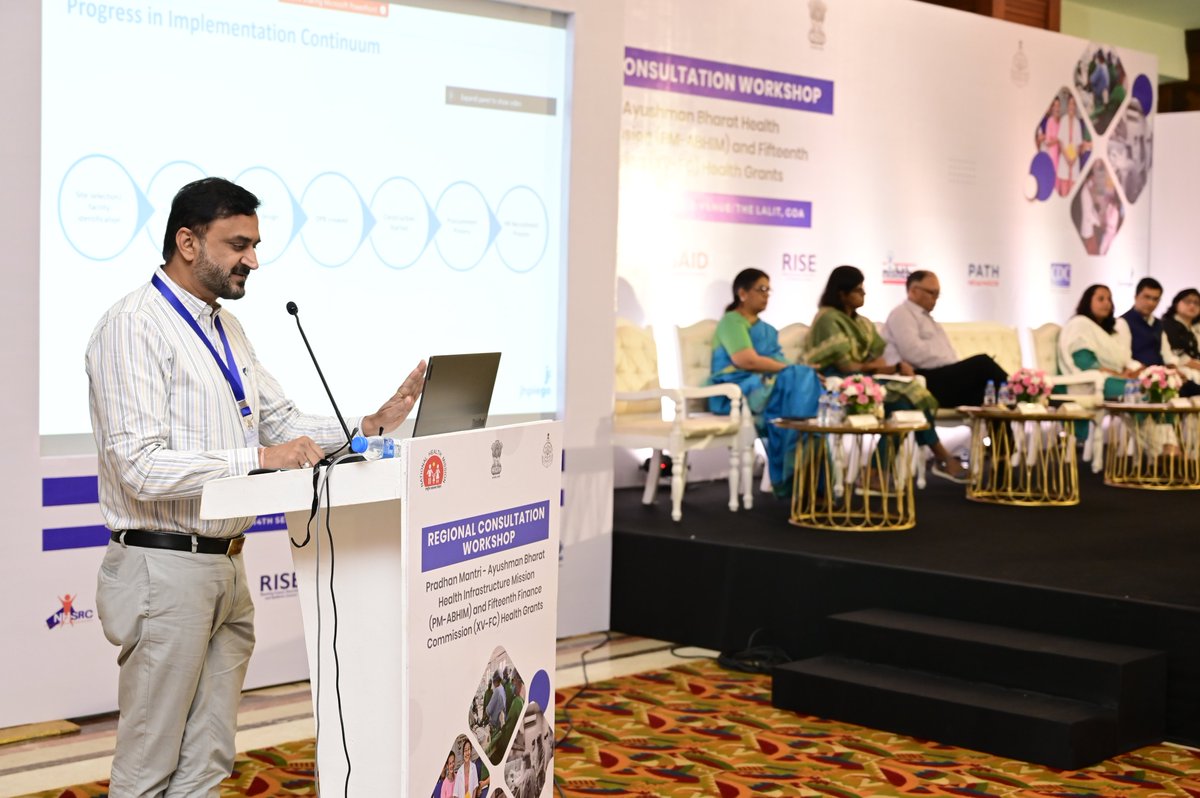 usaidriseindia's tweet photo. ‘Every facility is unique and #CCB and #IPHL are an integral part of the district hospital and we are actively contextualizing the adaptation of their layouts’ @Vineetvin6 Chief of Party @Jhpiego at Regional Consultation Workshop on #PMABHIM in Goa #RISE @usaid_india https://t.co/zrBWWaoqcR