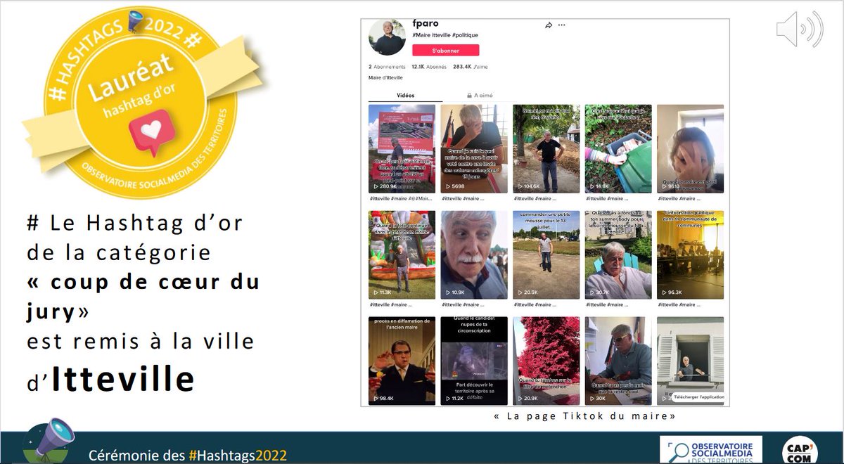 MyObservatoire's tweet photo. #️⃣3⃣ #Hashtags2022 catégorie "COUP de ❤️COEUR DU JURY"
🏅Le Maire de @MairieItteville 
sur #TIKTOK : https://t.co/Gkk8MDXm9m
#capcomnet https://t.co/vxhcoprzv3
