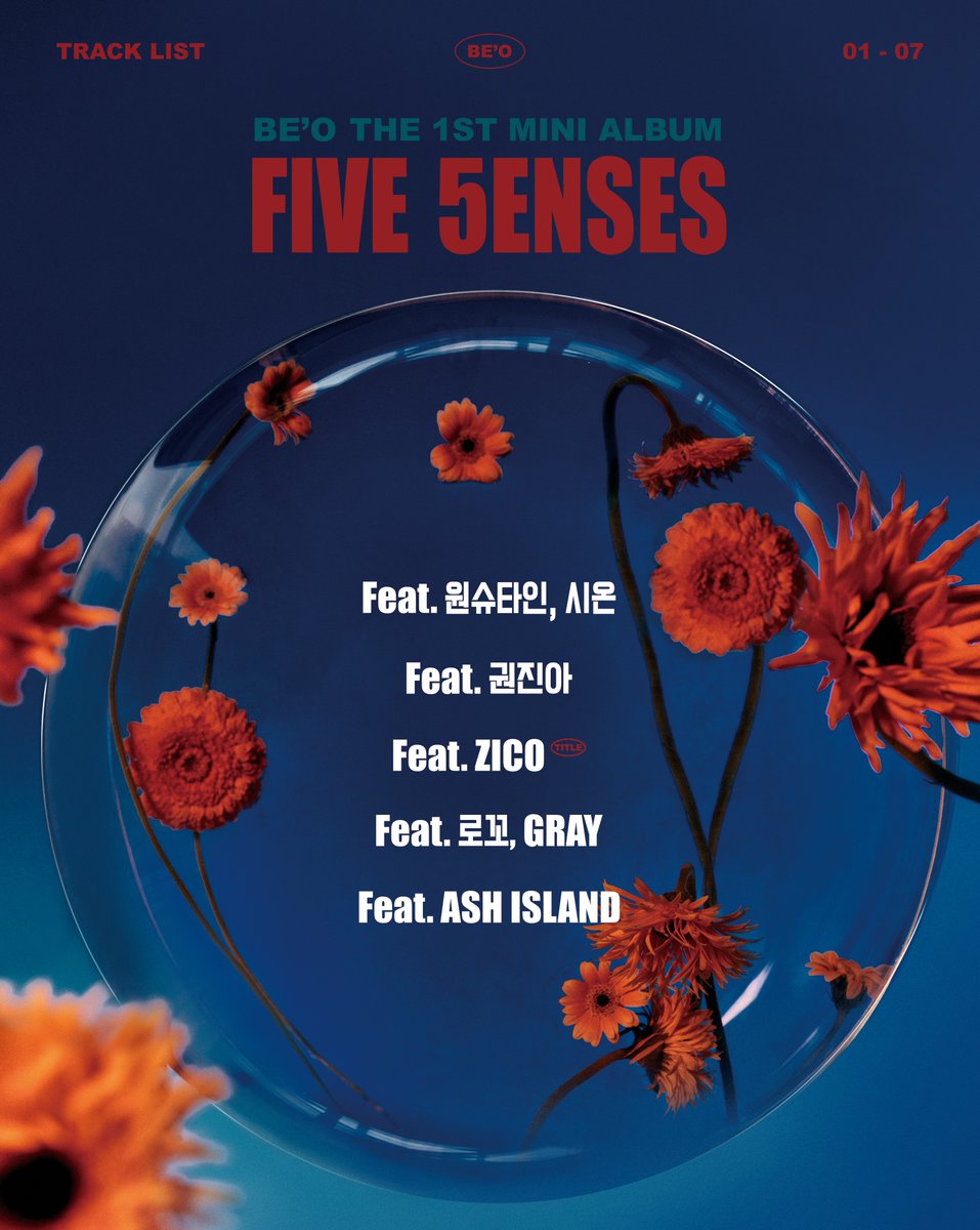 BPM_BEO's tweet photo. BE'O (비오) The 1st Mini Album
'FIVE SENSES'

Featuring Track List

2022. 9. 29. 6PM KST

#BEO #비오
#FIVE_SENSES
#BPM #BigPlanetMade https://t.co/d83pUwlzIU
