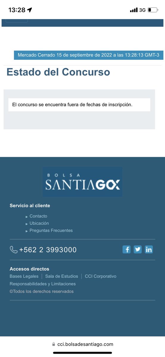 JerezBra1's tweet photo. @Bolsadesantiago Hola buenas tardes trate de hacer mi inscripción y me sale fuera fuera de plazo a pesar de que en la plataforma dice 21 de septiembre. Saludos https://t.co/Hp5mzoUyU9