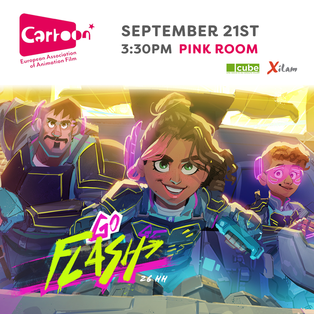 Discover <a href="/cube_prod/">Cube Creative</a> and Xilam’s latest project « Go Flash » at @CARTOON_media, on #Wednesday 21st at 3:30pm in the Pink Room.
cartoon-media.eu/forum/discover…