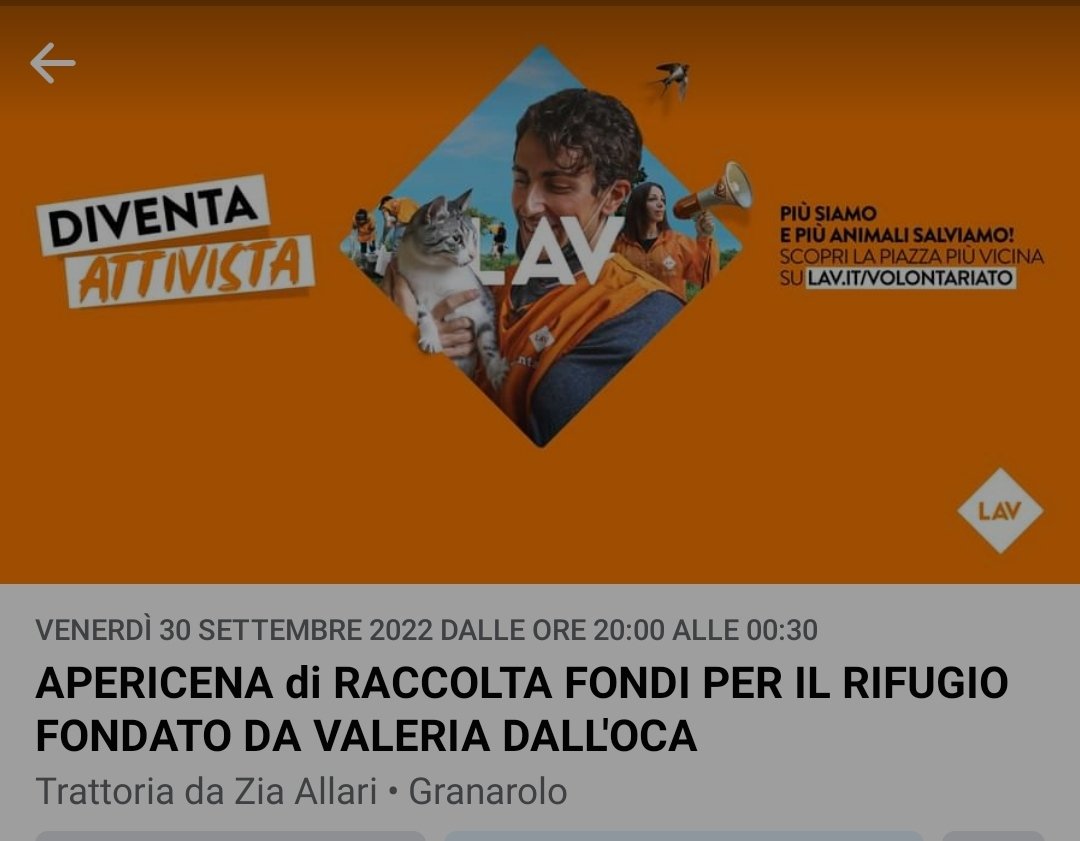 Alice52520893's tweet photo. https://t.co/LP7wKK1qW5 evento per raccolta fondi @LAVonlus https://t.co/ux5fT1R5Ip