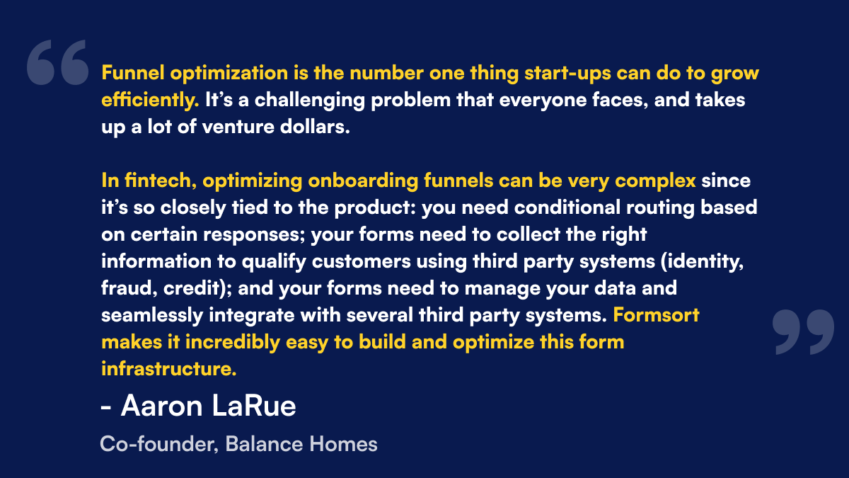 formsorthq's tweet photo. To read more, check out our latest case study or hear from @aaronlarue directly below 👇
https://t.co/J20yKjcmfJ
#fintech #signupflow #onboarding #formdesign https://t.co/nAu4oZmnJD