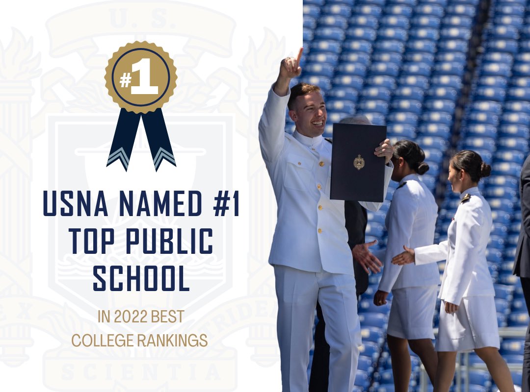 NavalAcademy's tweet image. #USNA is your #1️⃣ Top Public School in the nation in the National Liberal Arts College category, according to @usnews! 

#GoNavy