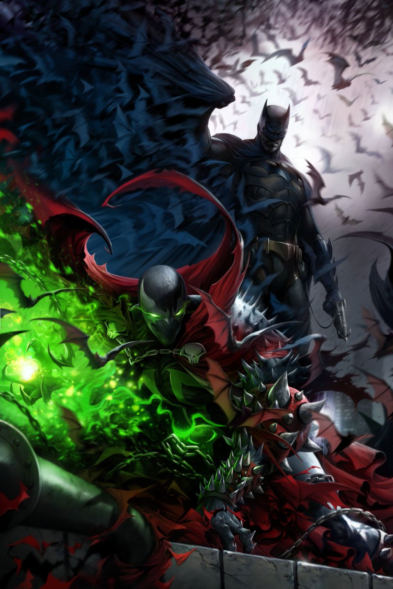 Todd_McFarlane's tweet photo. MORE #SpawnBatmanCrossover cover art! Is it December yet?
Cover By: Francesco Mattina
#Spawn #Batman #Capullo #McFarlane #December https://t.co/dOATZfYglo