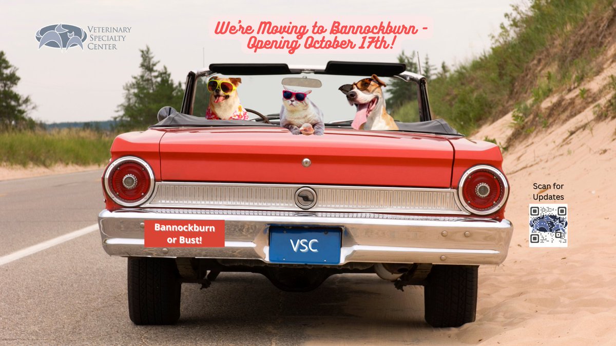 We're moving to Bannockburn! When our new hospital opens on October 17th, we'll all be under one roof. Details here - vetspecialty.com/new-building-u…