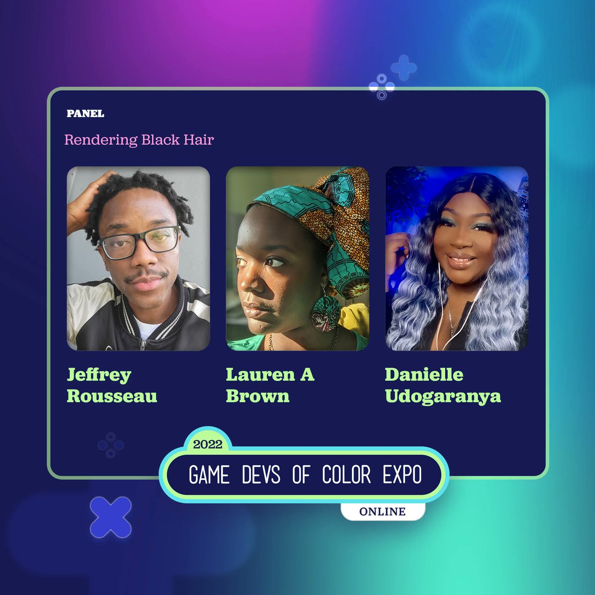REDinFamy's tweet image. Some of the  featured panels at #GameDevsofColor2022
Follow @GDoCExpo on Here ASAP, YouTube, and Facebook. I am covering all 3 days! 
Can&apos;t wait to get some of these remarkable people on the new season of my show, #HiddenCode