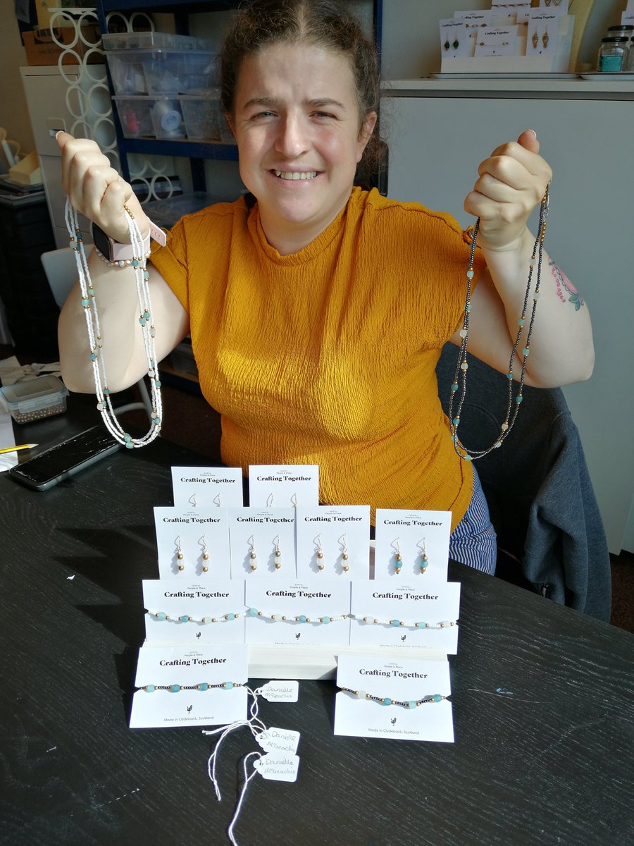 Danielle has designed and made beautiful jewellery sets using recycled glass beads! Great work Danielle!