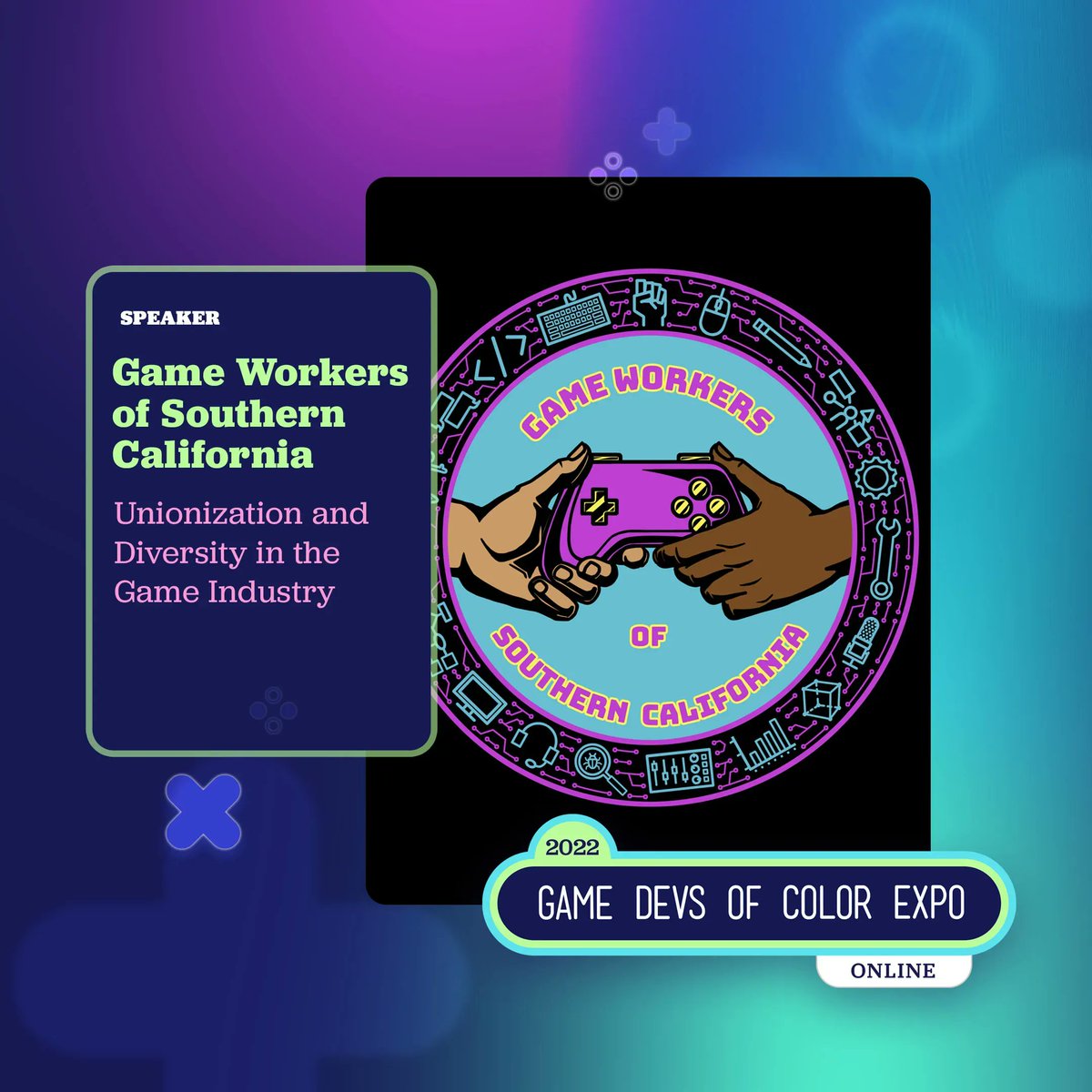 REDinFamy's tweet image. Some of the  featured panels at #GameDevsofColor2022
Follow @GDoCExpo on Here ASAP, YouTube, and Facebook. I am covering all 3 days! 
Can&apos;t wait to get some of these remarkable people on the new season of my show, #HiddenCode