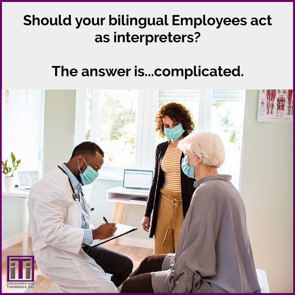 TERPii's tweet image. Fluency and interpreting expertise are two different things.  

Find out more here: zcu.io/A7Uu. 

#bilingual #interpreting #qualifiedmedicalinterpreter #patientexperience #ititranslates