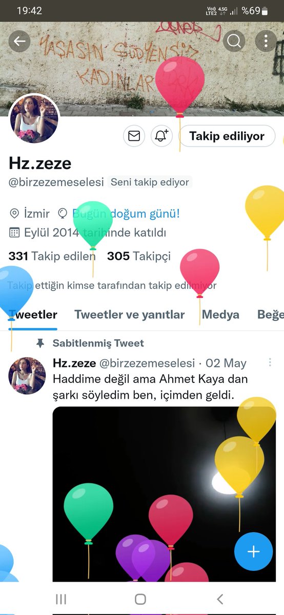 İyi akşamlar Hz.zezemin (<a href="/birzezemeselesi/">Nazlı</a> ) balonlarını izlemeye geldim.