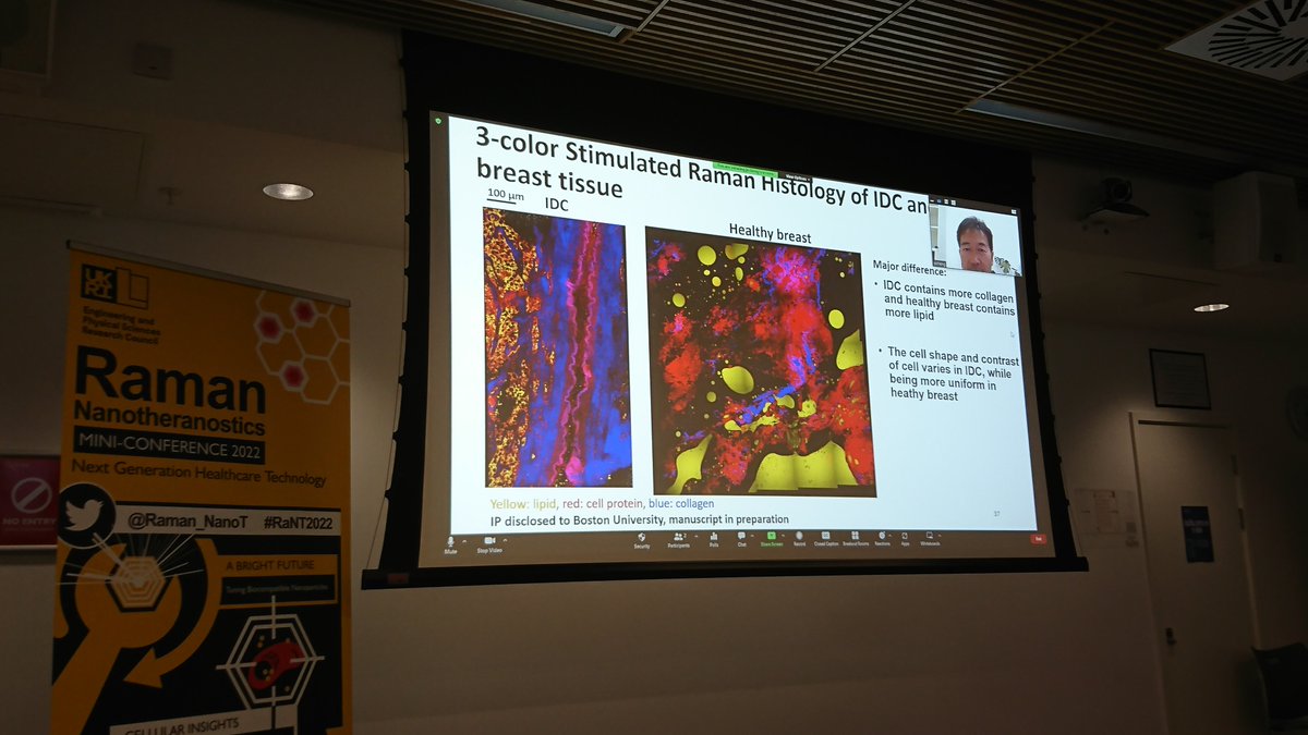 Our next session began w/ an invited talk from Prof. Ji-Xin Cheng <a href="/BU_Tweets/">Boston University</a>.

Normally in 🇺🇸 but last week we were very thankful to him for joining us whilst working w/ collaborators in 🇦🇹! #AroundTheWorldResearch 👩‍🔬🌍👨‍🔬

A great talk on the latest advances in #CARS #Microscopy