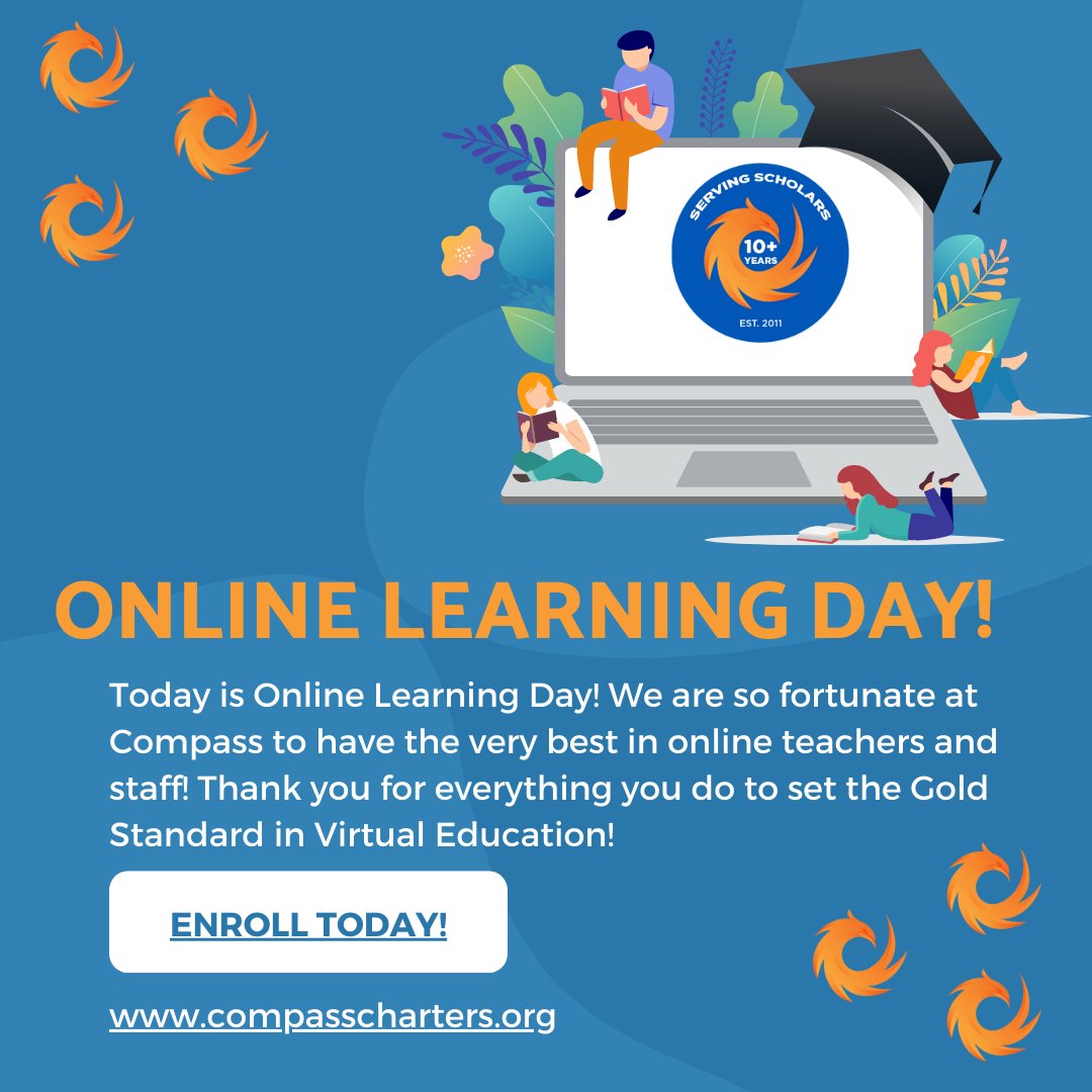 CompassCs's tweet photo. Today is National #OnlineLearningDay! And here at #Compass, that is what we do best! We have the most incredible staff dedicated to provide the very best in #onlinelearning! Visit our site today, to learn more! https://t.co/mjAeNxZyJo
Thank you for choosing #Compass! https://t.co/OCPb80zVms
