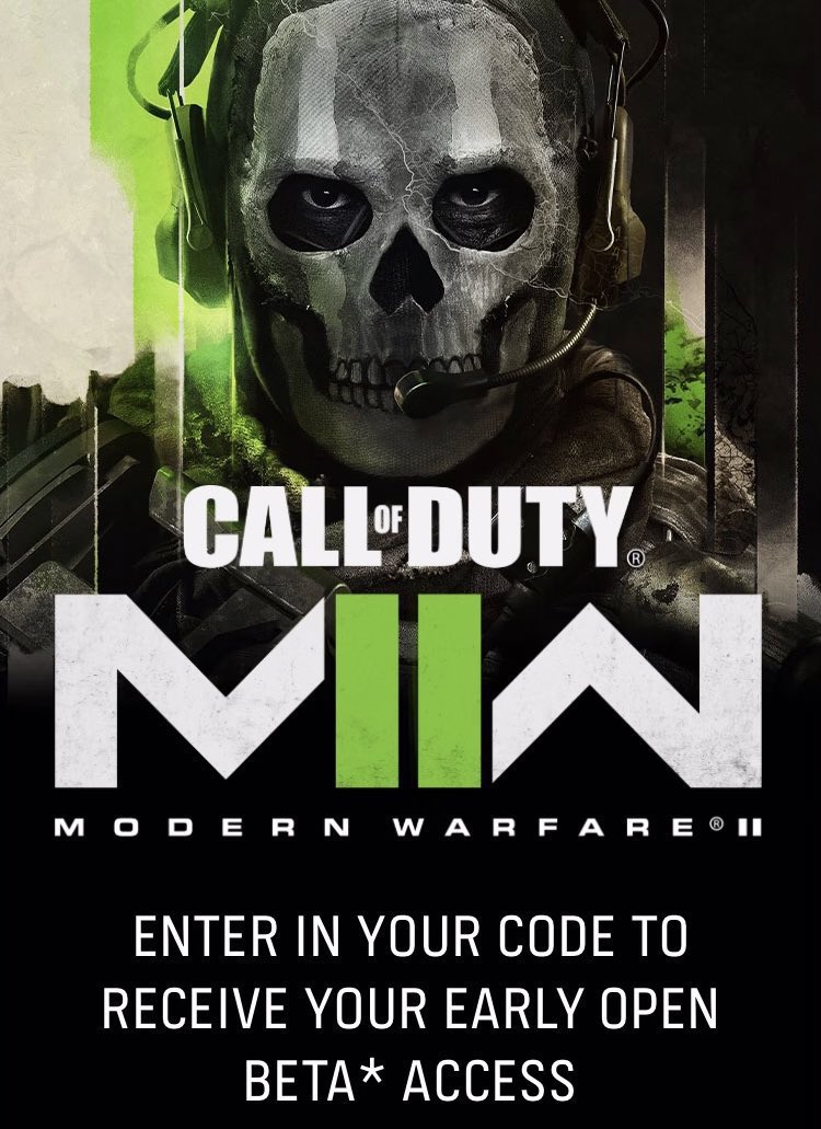 DelcoNetwork's tweet photo. MW2 BETA CODE GIVE-AWAY 🎉

How to participate:
- RT this Tweet.
- Make sure to be following so I can DM winners! 

We will pick 3 winners! #BetaCode #MWII 

#ModernWarfare2   | #CODNext https://t.co/4j8yVdThwF