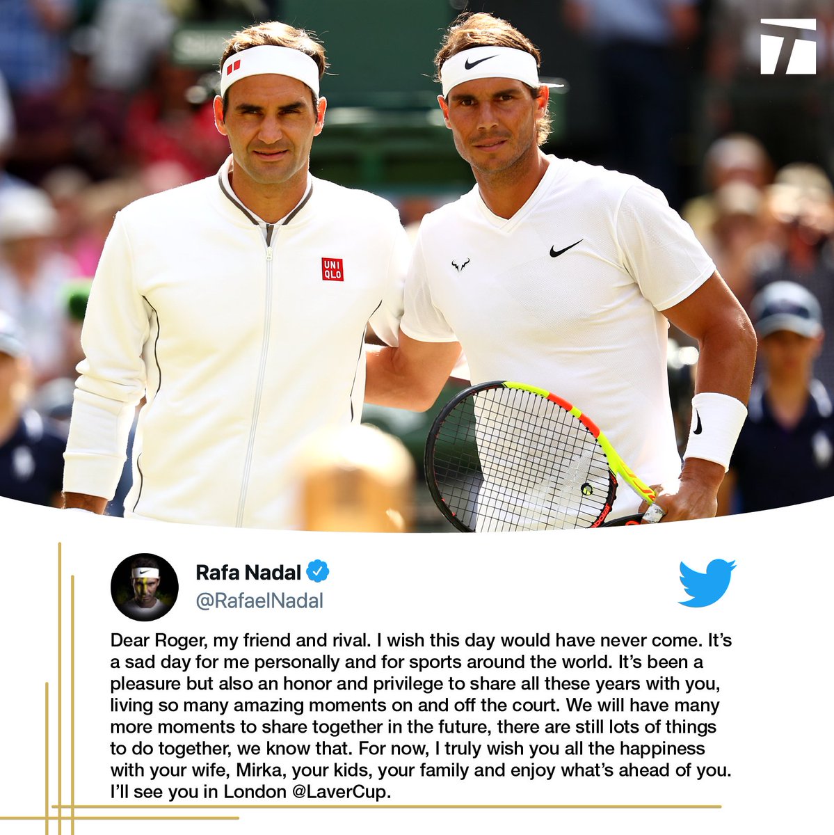 Competitors, Rivals, Friends ❤️

The story of Rafa and Roger will never end